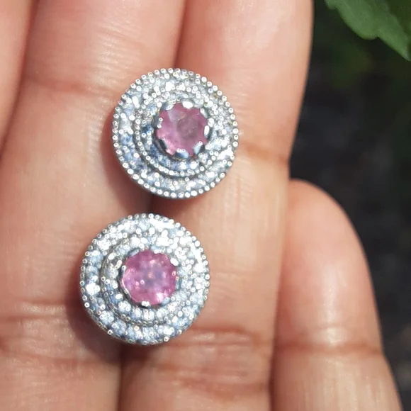 925 Genuine Pink Sapphire and White Zircons. Bride,  Mother-of-the Bride. - Picture 12 of 12